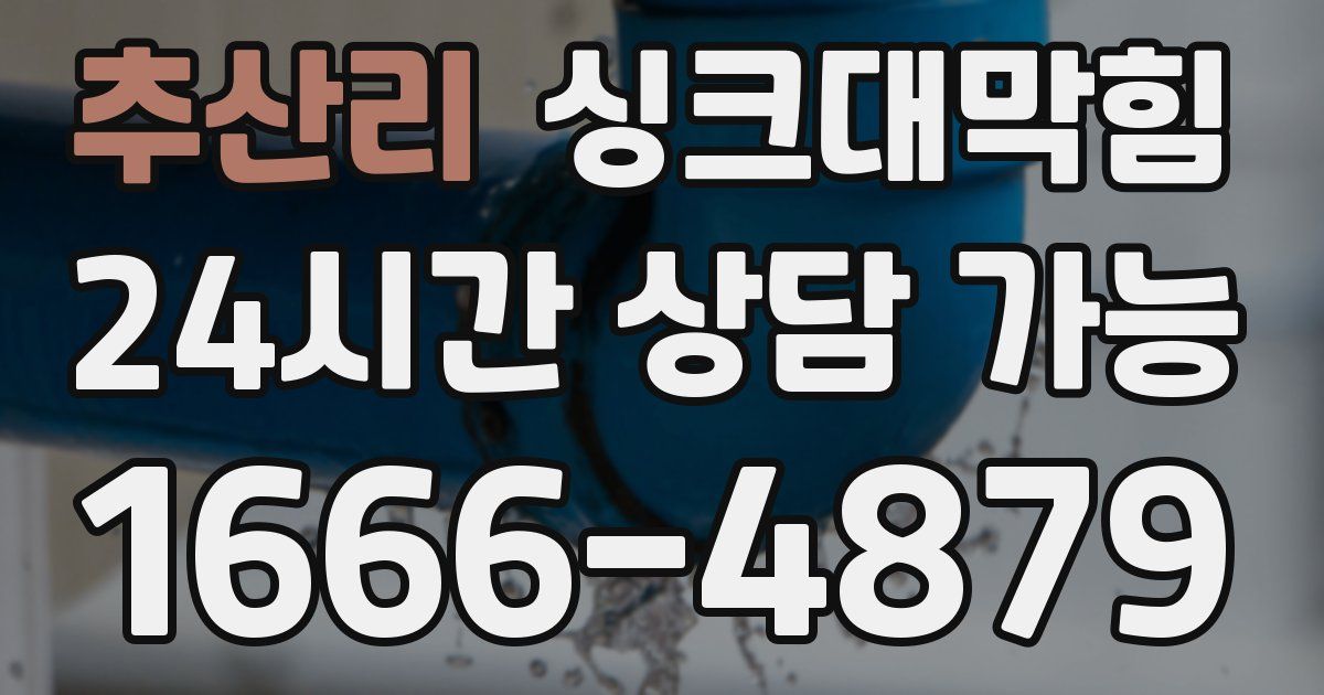 추산리 싱크대 뚫기
