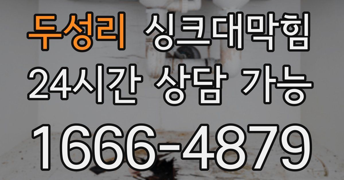 두성리 싱크대 뚫기