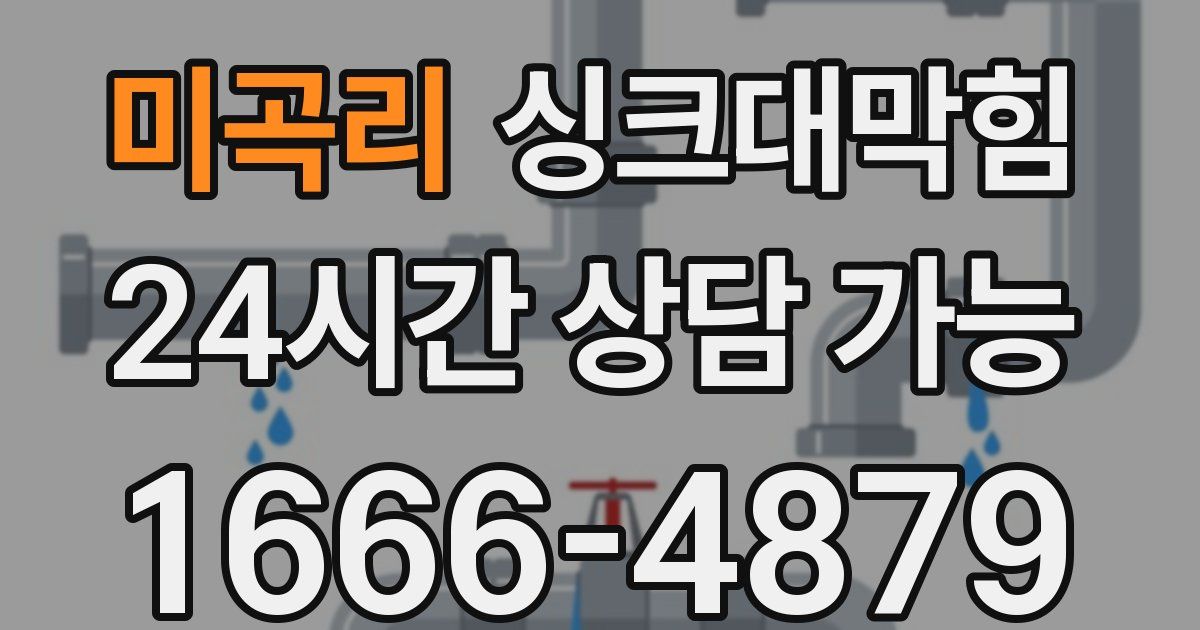 미곡리 싱크대 뚫기