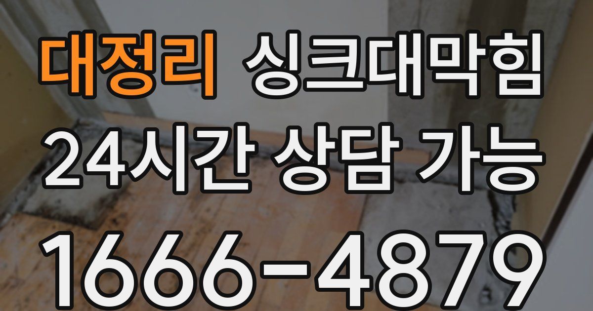 대정리 싱크대 뚫기