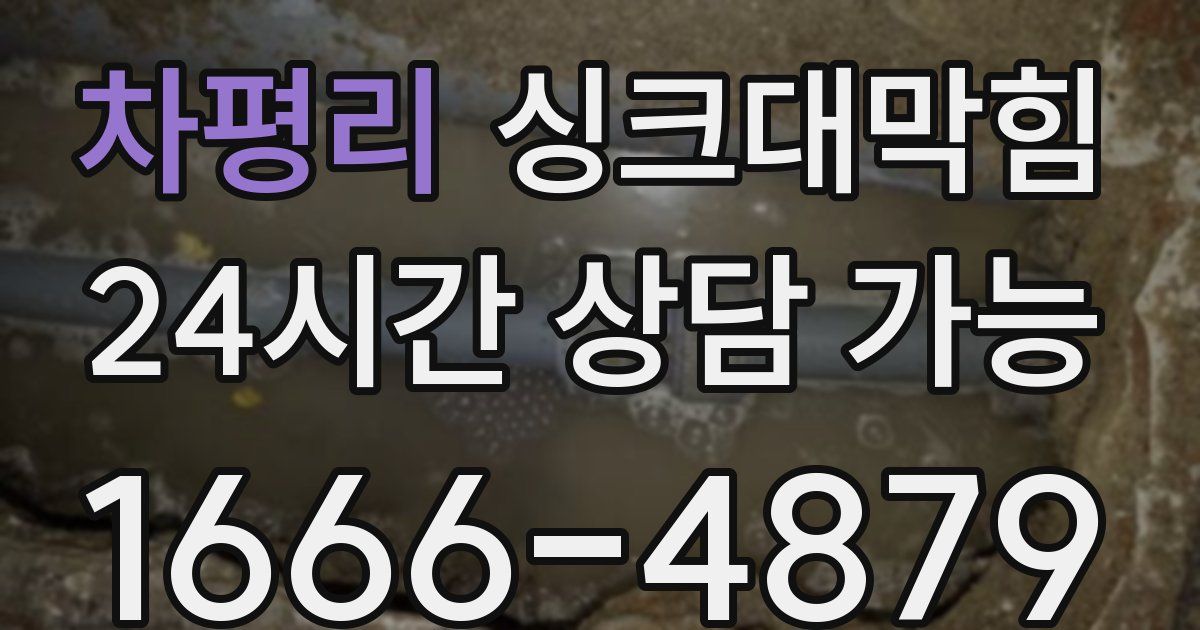 차평리 싱크대 뚫기