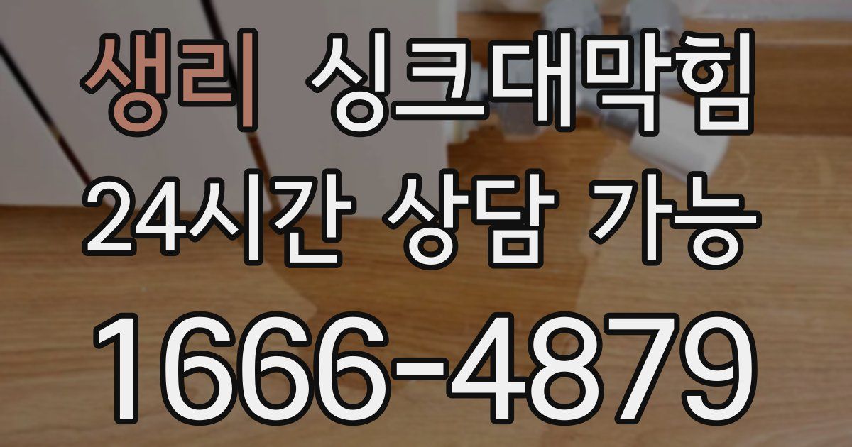 생리 싱크대 뚫기