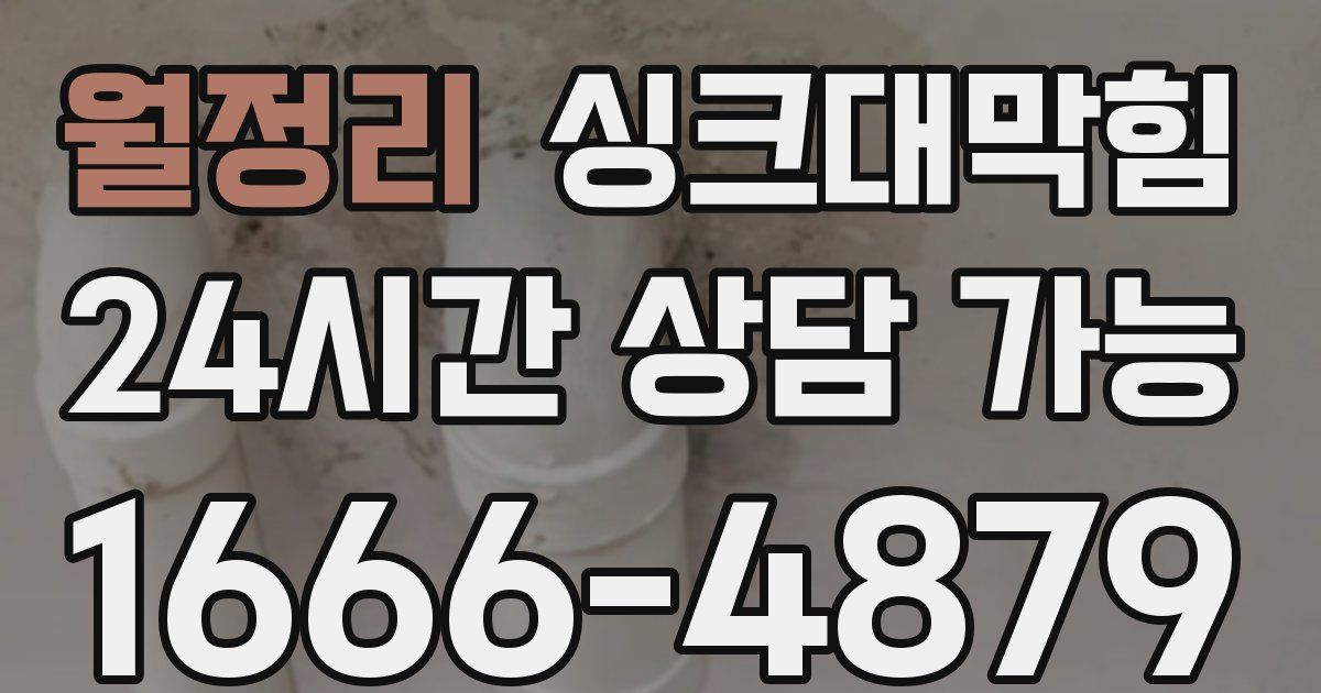 월정리 싱크대 뚫기