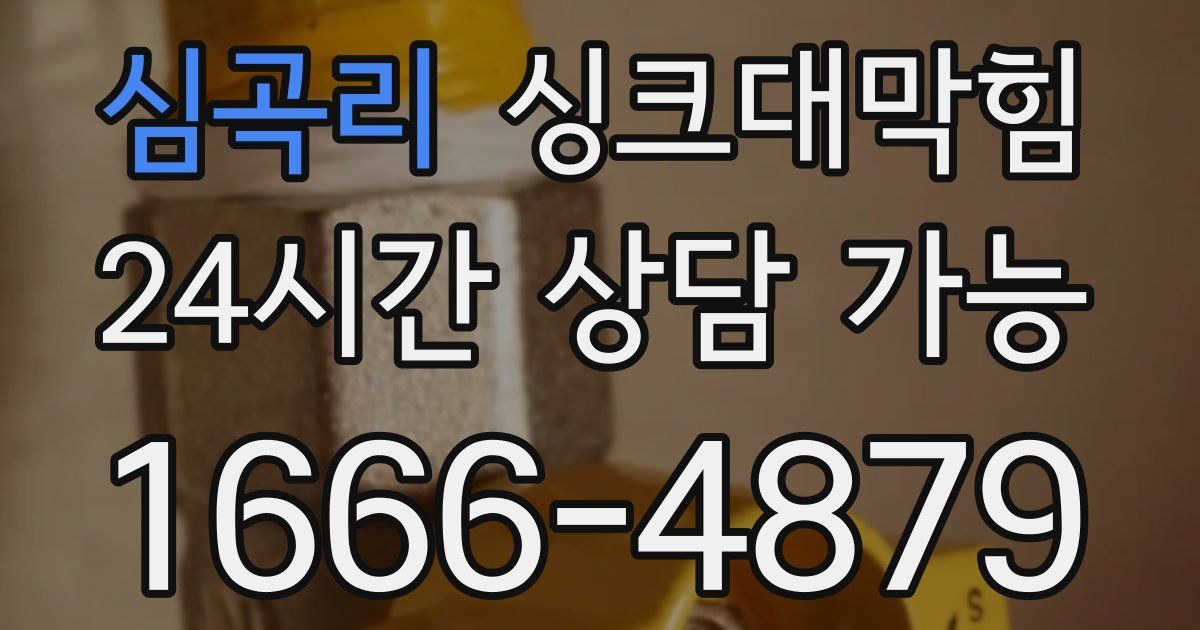 심곡리 싱크대 뚫기