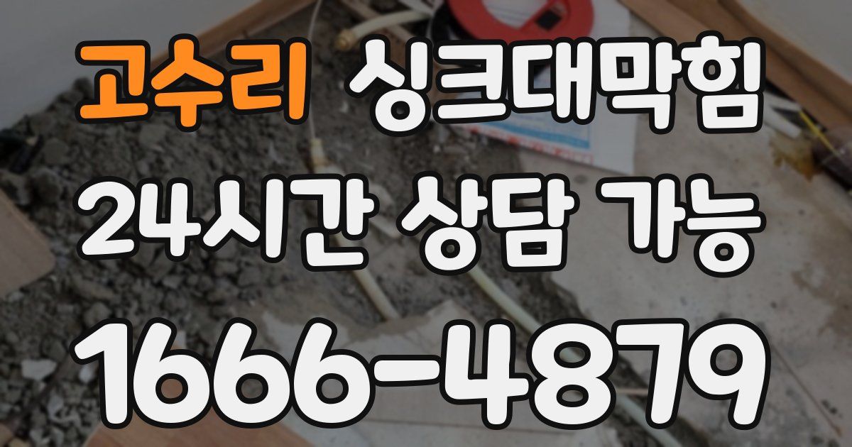 고수리 싱크대 뚫기
