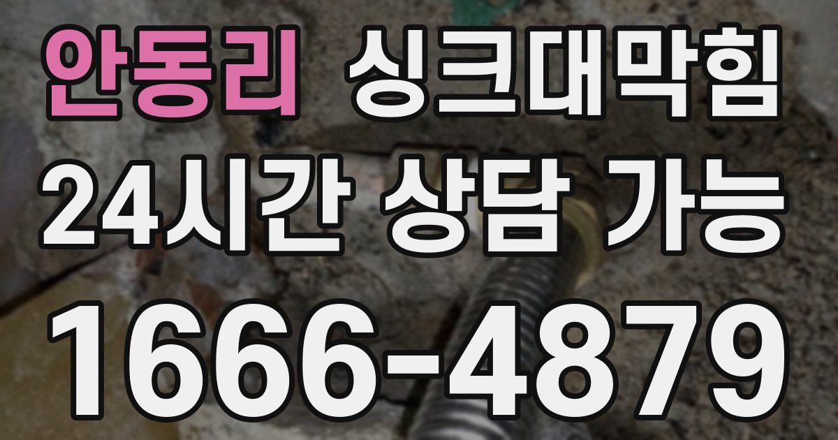 안동리 싱크대 뚫기