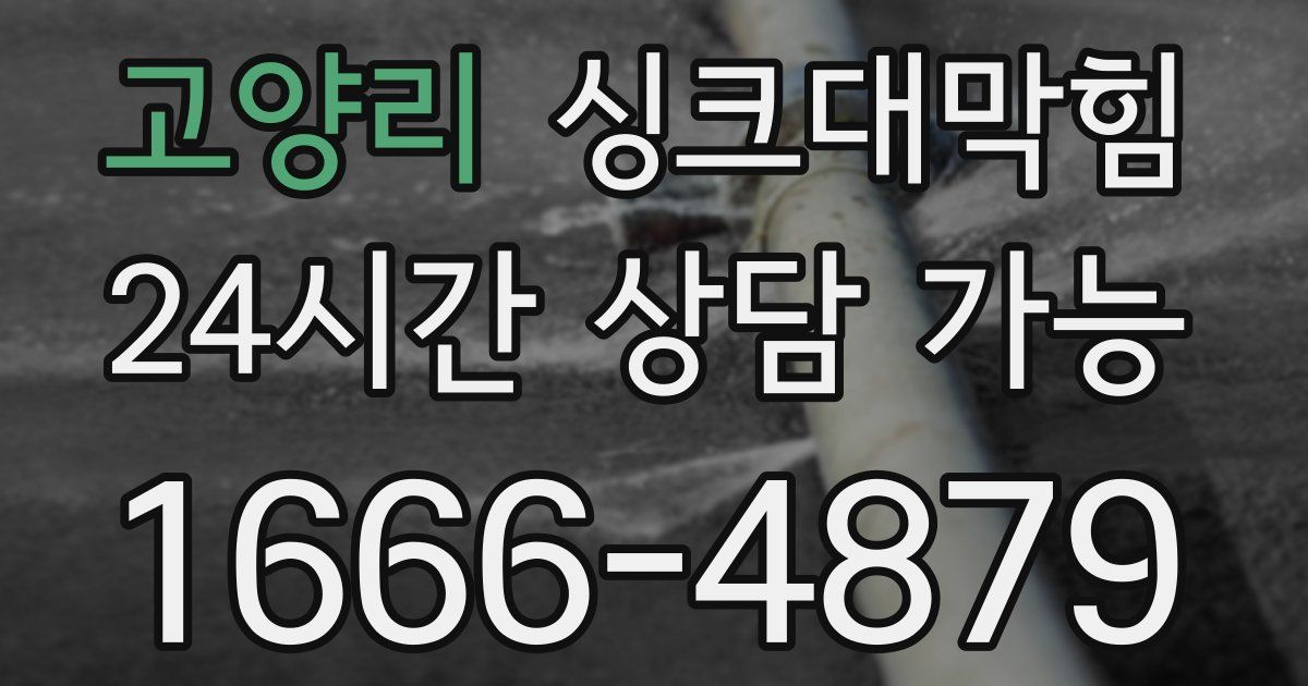 고양리 싱크대 뚫기