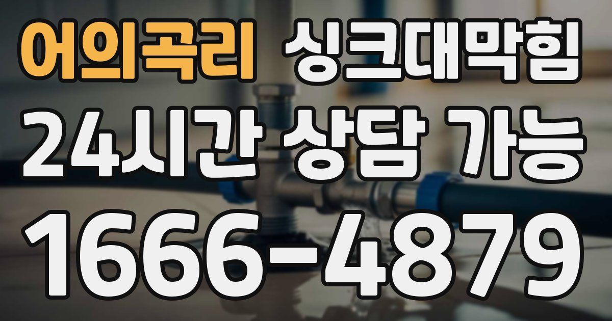 어의곡리 싱크대 뚫기