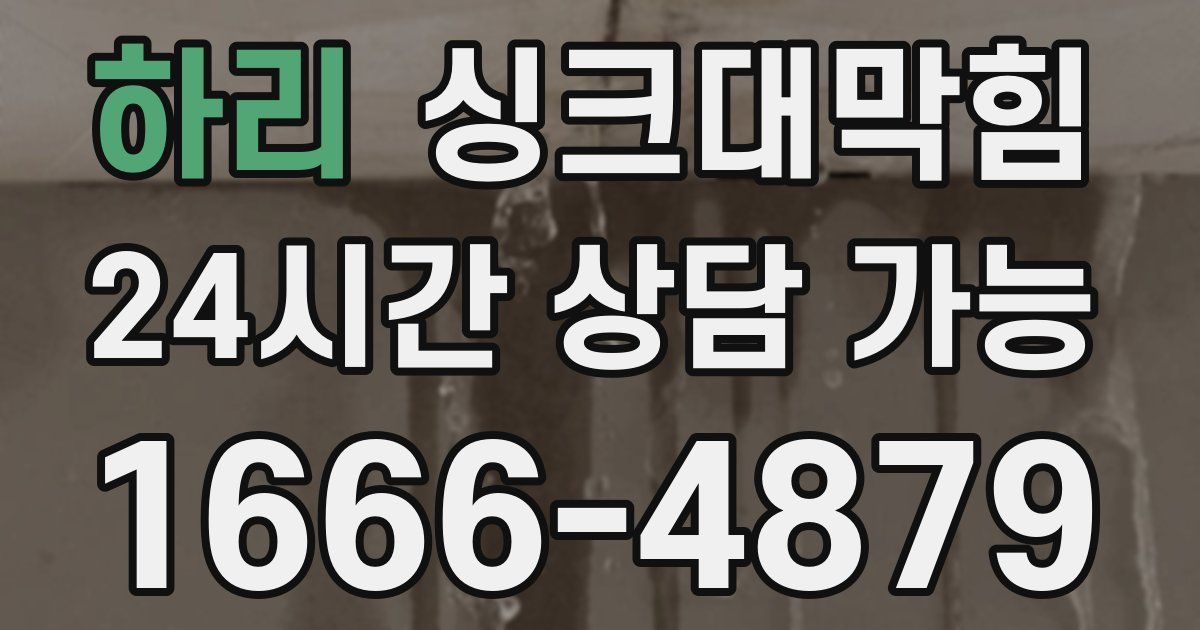 하리 싱크대 뚫기