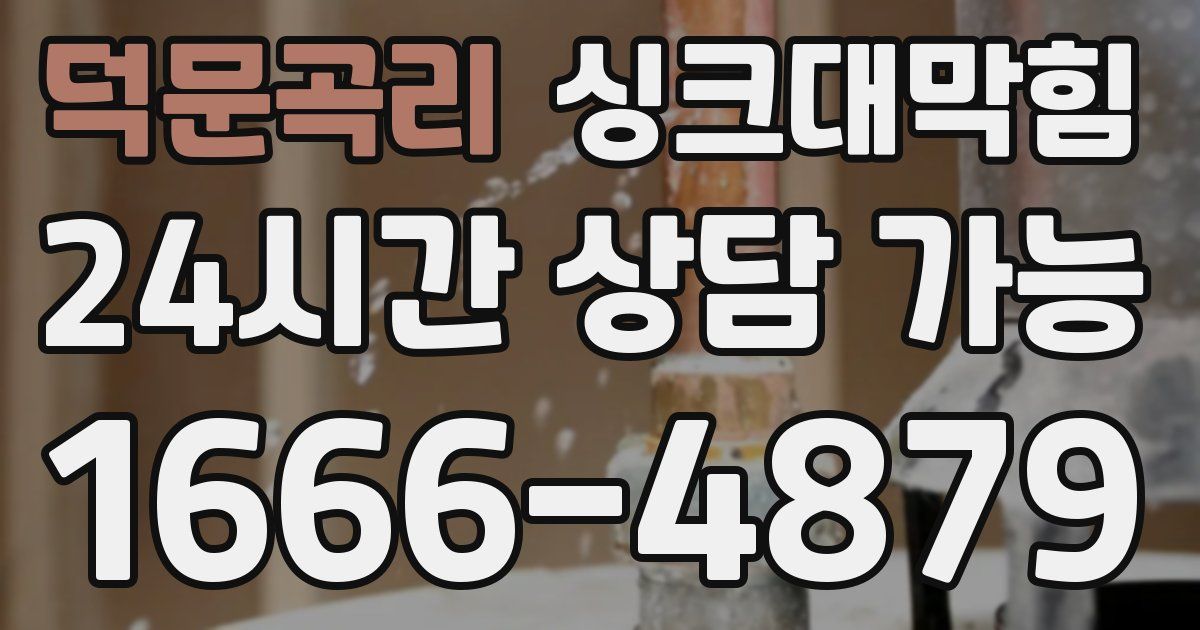 덕문곡리 싱크대 뚫기