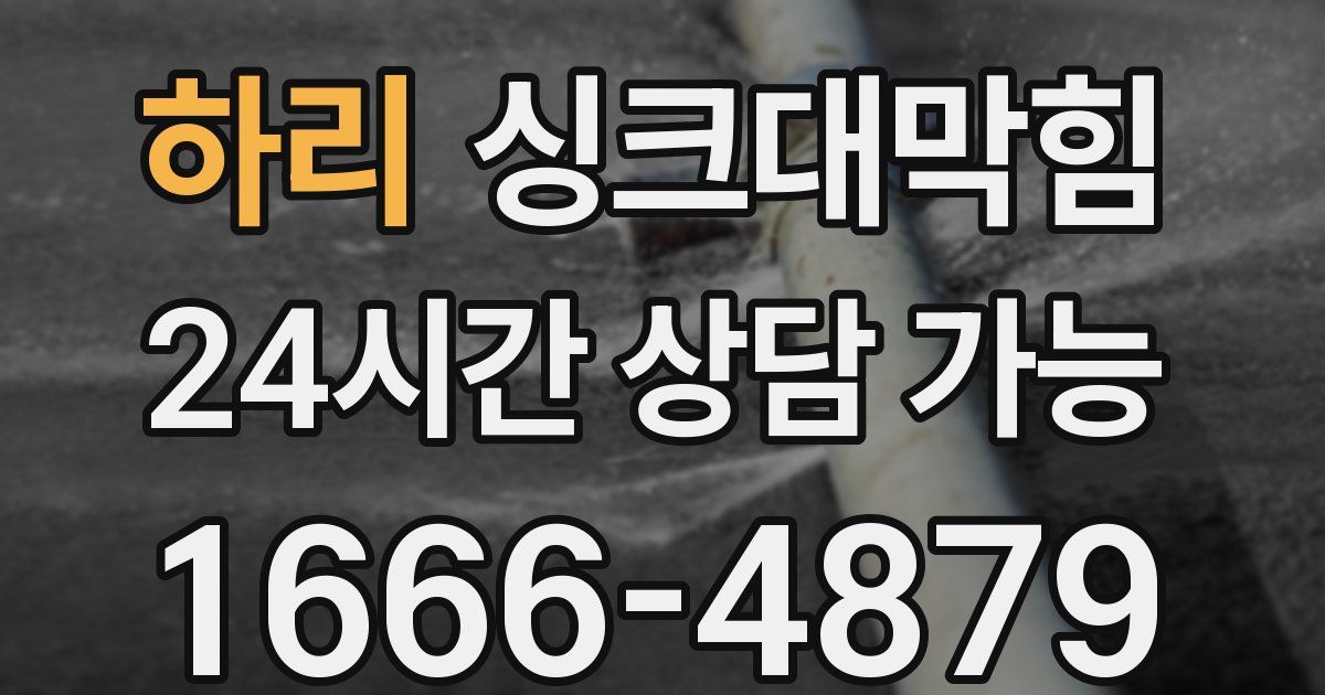 하리 싱크대 뚫기