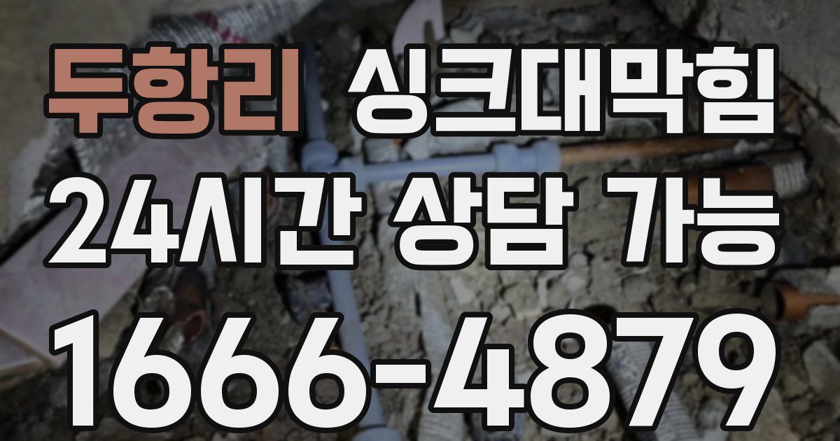 두항리 싱크대 뚫기