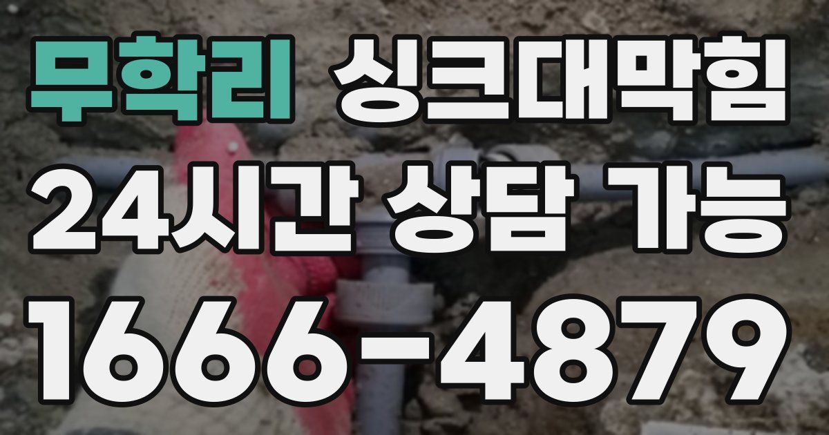 무학리 싱크대 뚫기