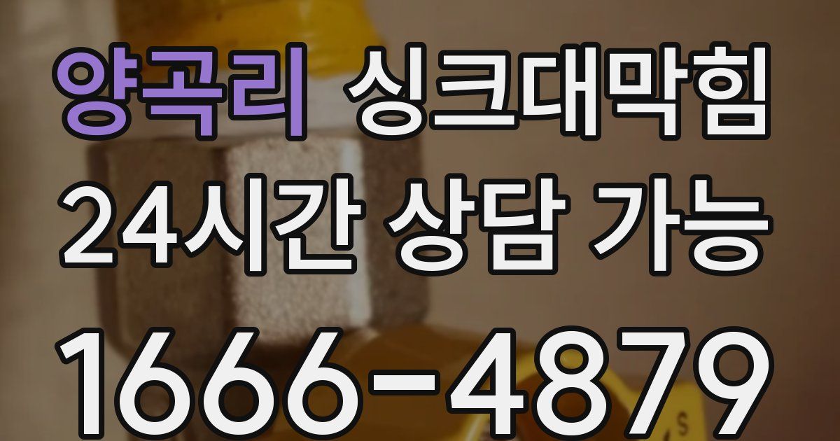 양곡리 싱크대 뚫기