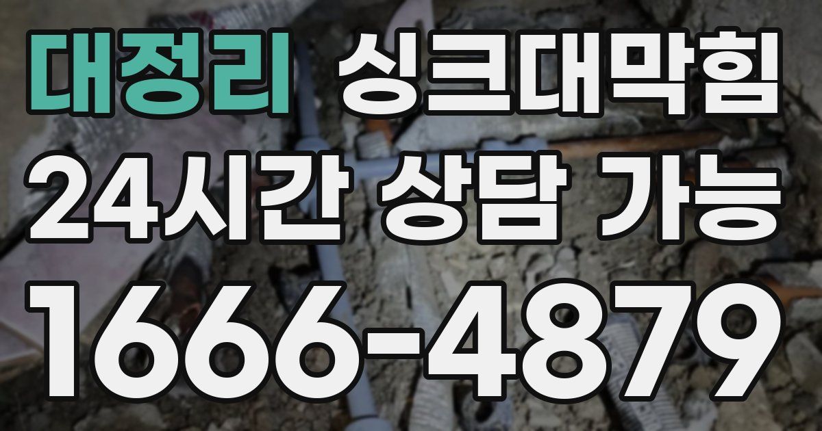 대정리 싱크대 뚫기