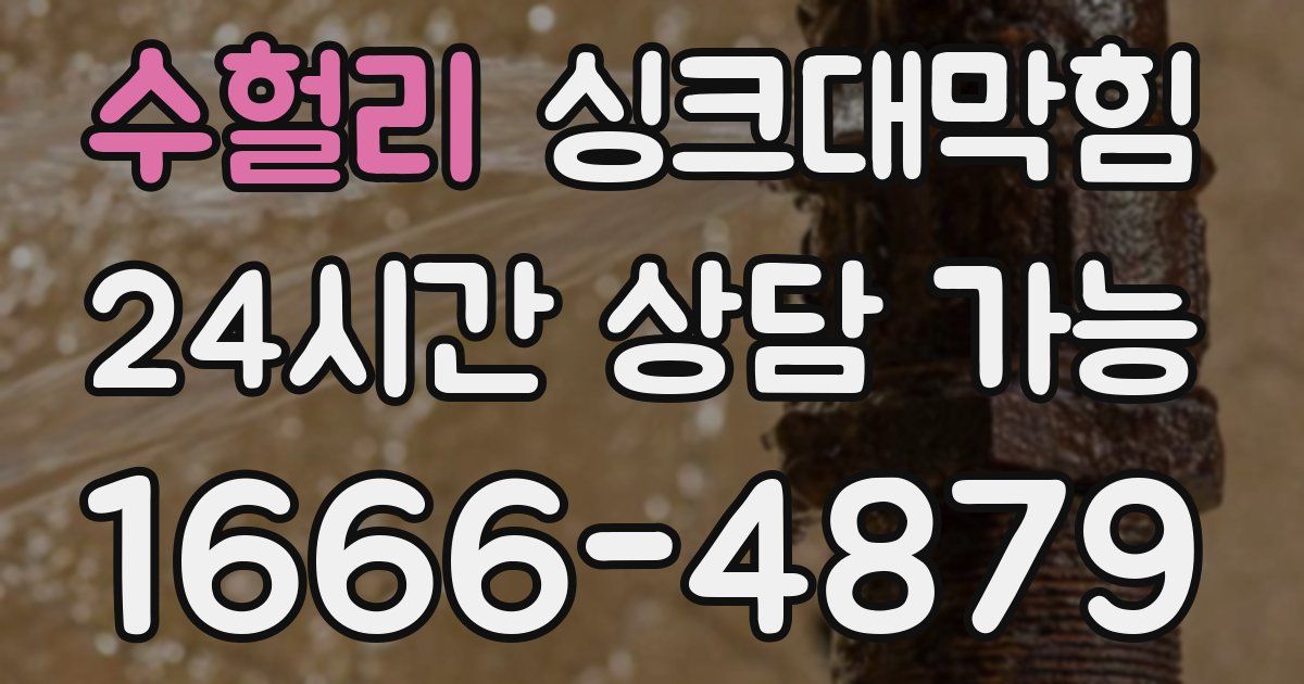 수헐리 싱크대 뚫기