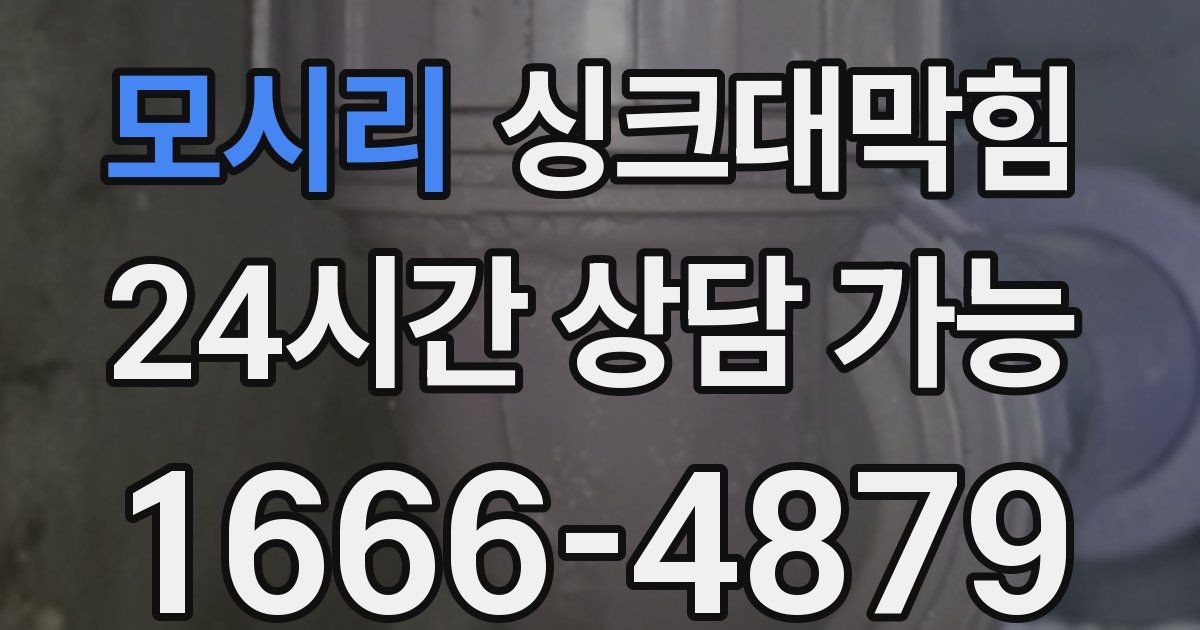 모시리 싱크대 뚫기
