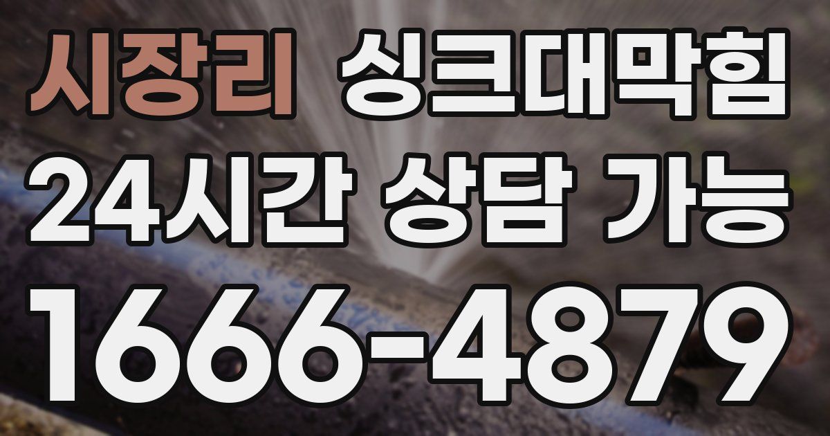 시장리 싱크대 뚫기