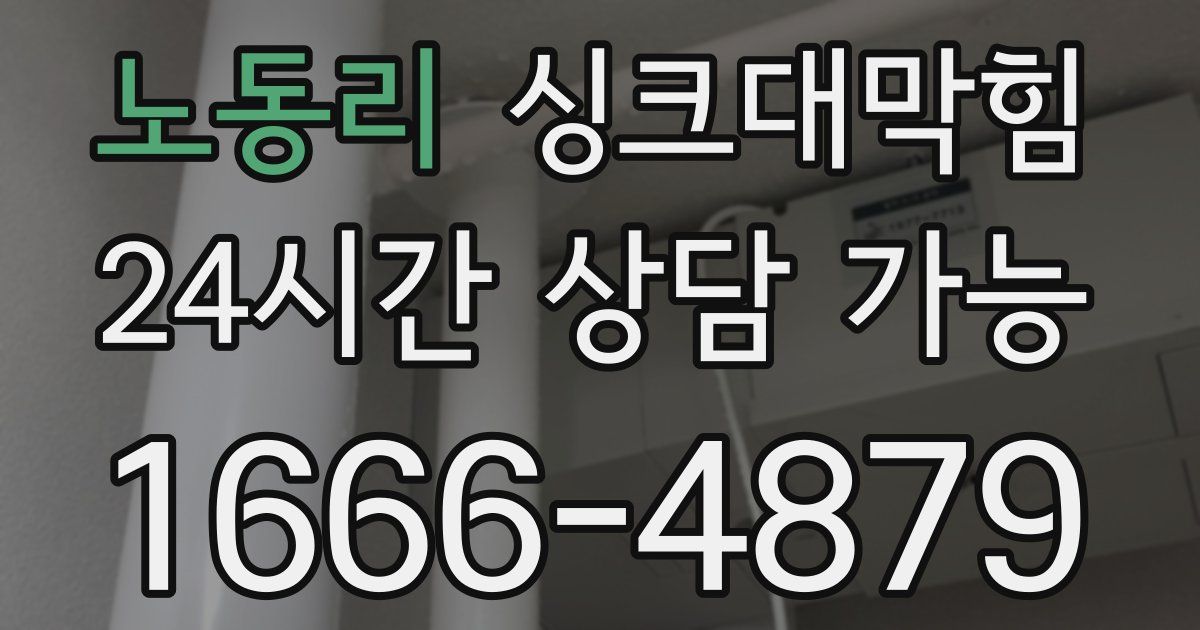 노동리 싱크대 뚫기