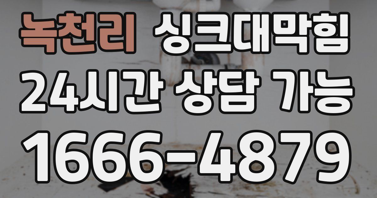 녹천리 싱크대 뚫기