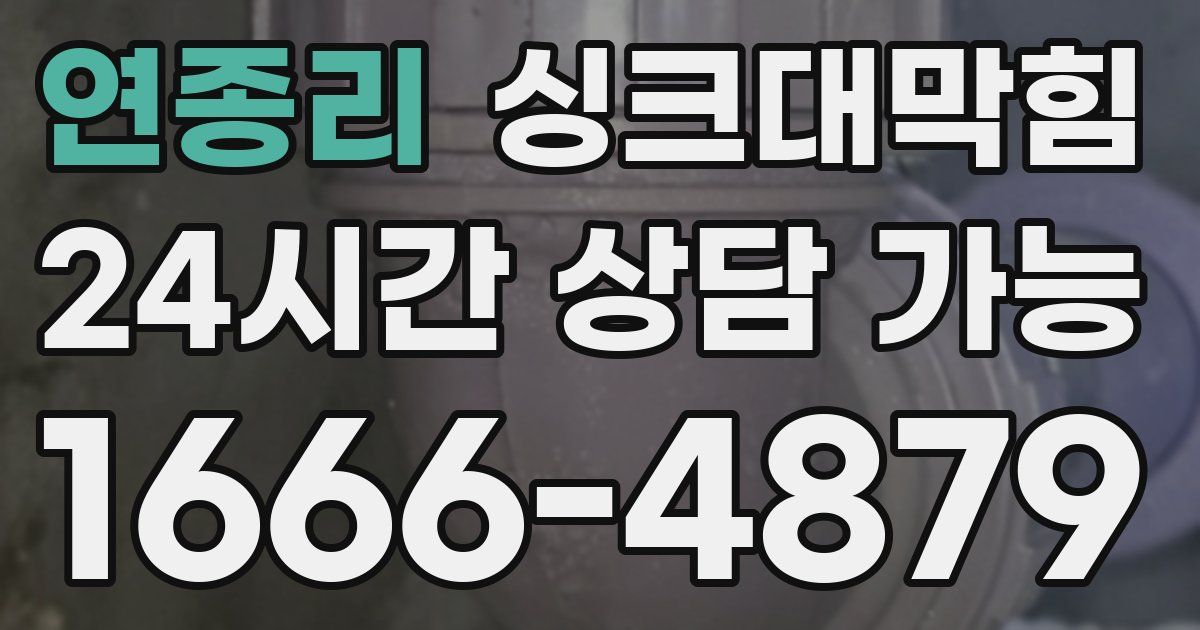연종리 싱크대 뚫기