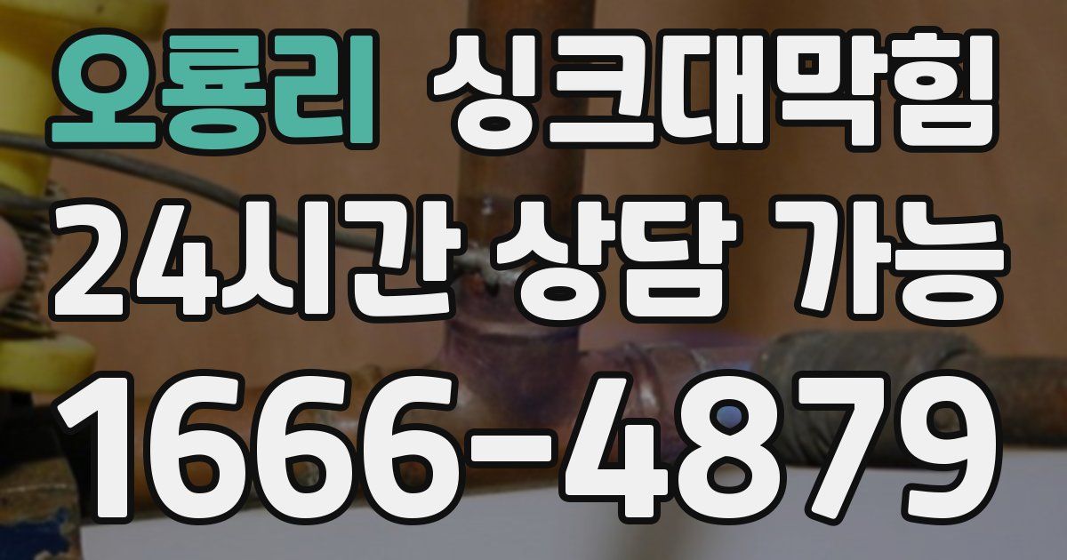 오룡리 싱크대 뚫기