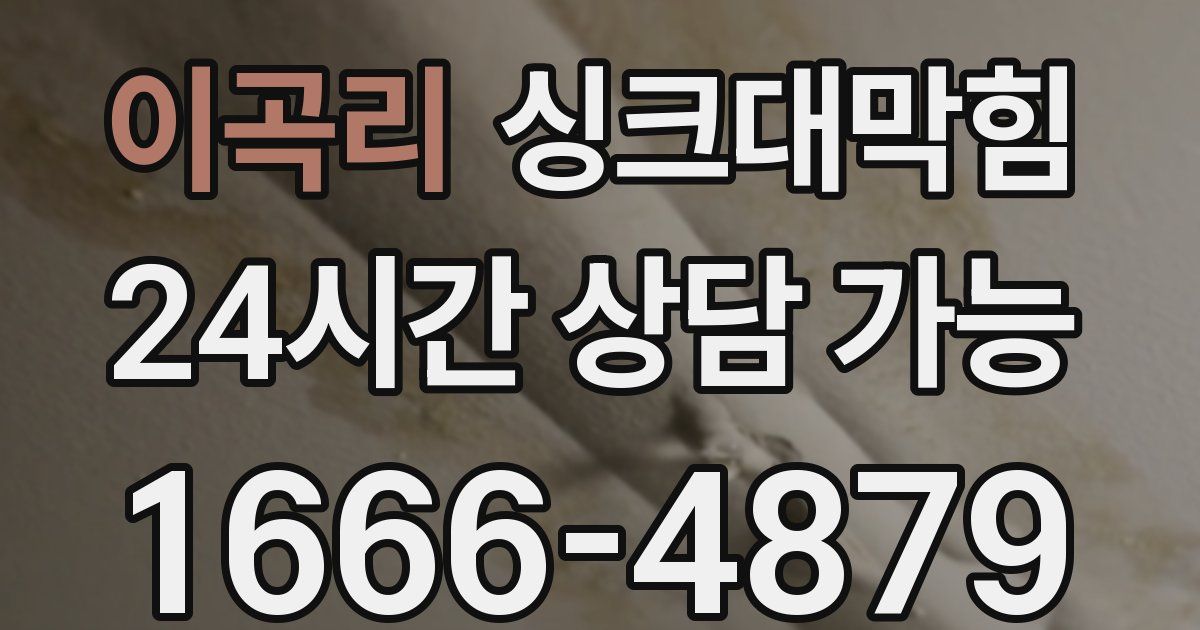 이곡리 싱크대 뚫기