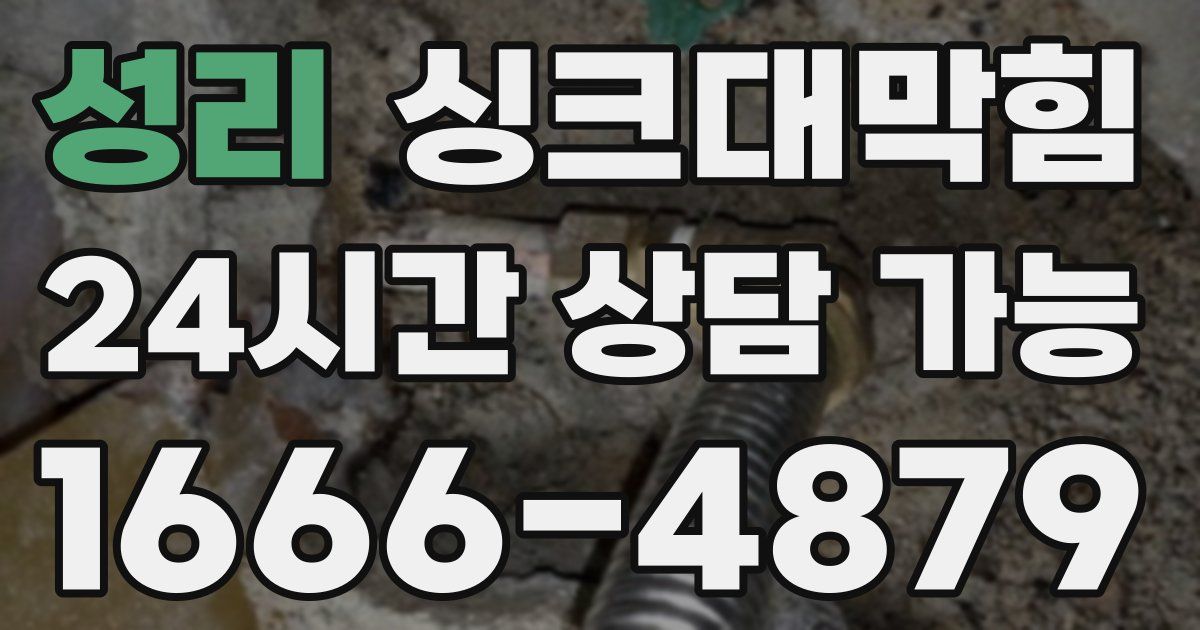 성리 싱크대 뚫기