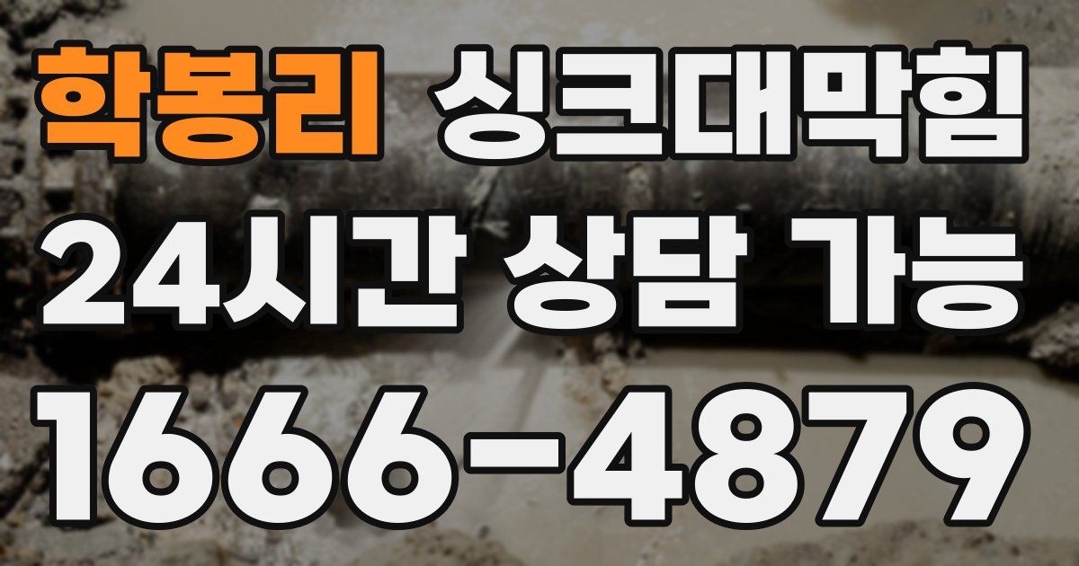 학봉리 싱크대 뚫기