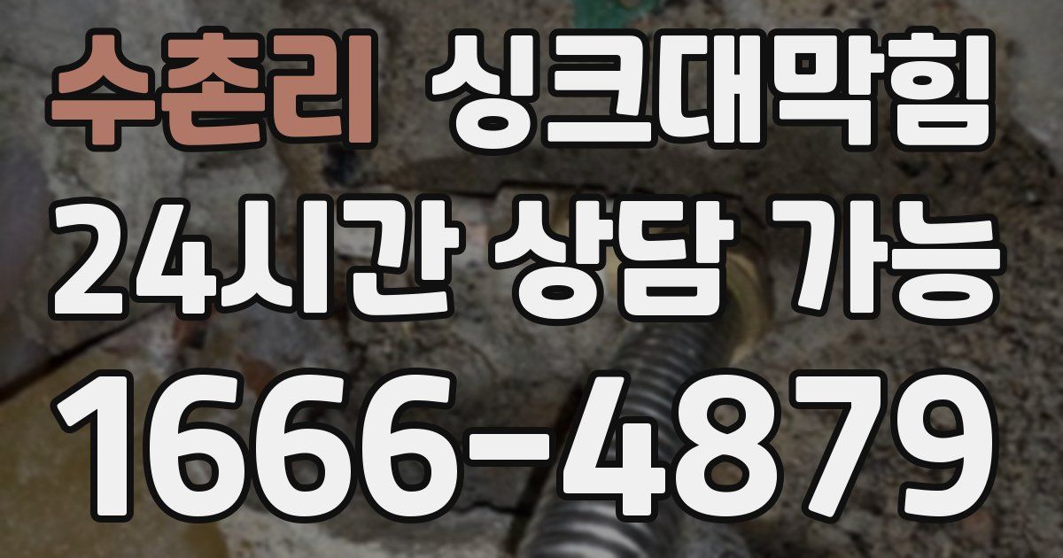 수촌리 싱크대 뚫기