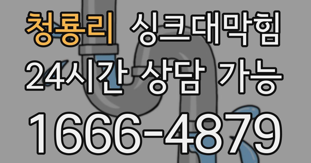 청룡리 싱크대 뚫기