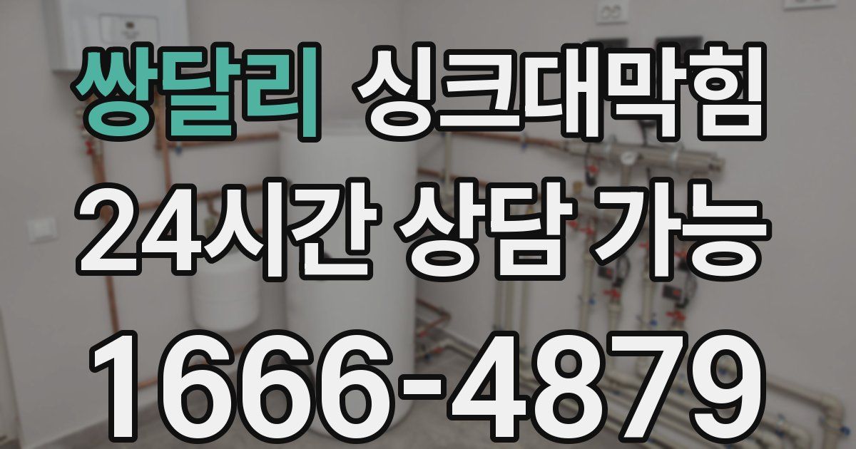 쌍달리 싱크대 뚫기