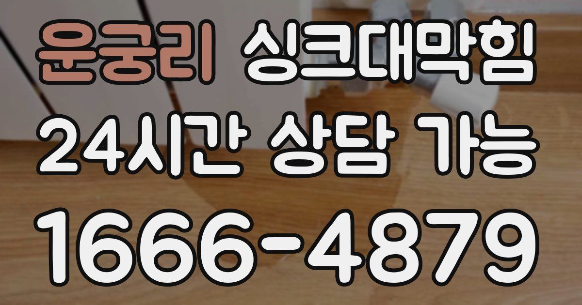 운궁리 싱크대 뚫기