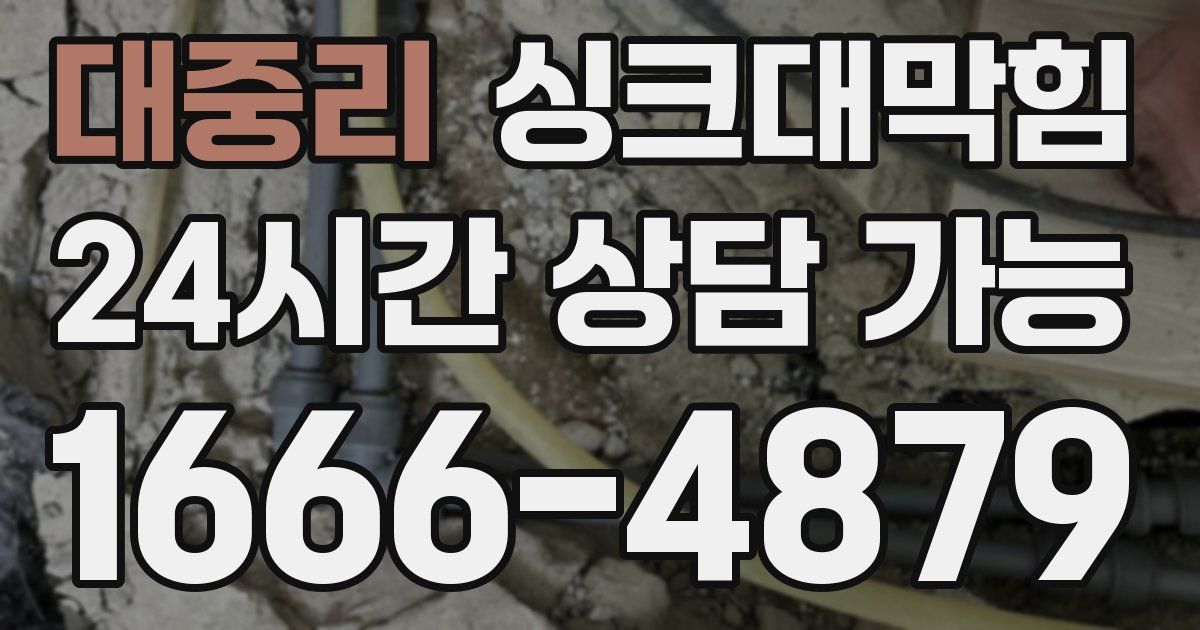 대중리 싱크대 뚫기