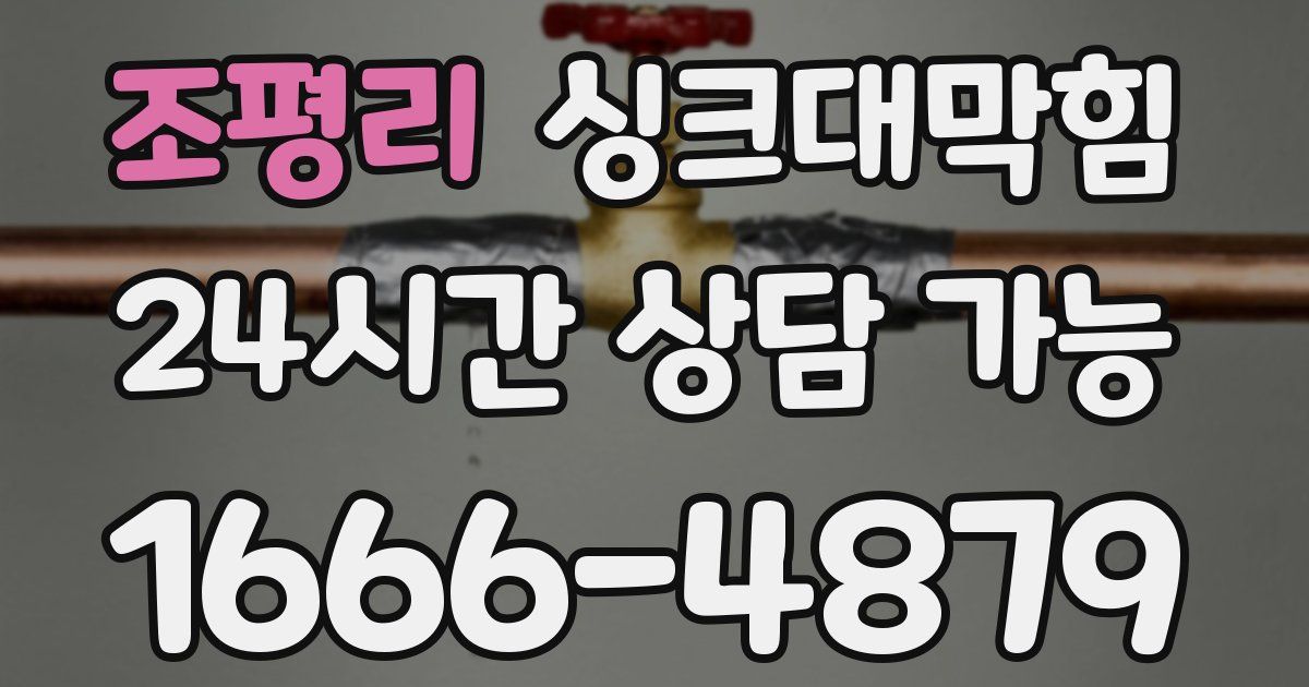 조평리 싱크대 뚫기