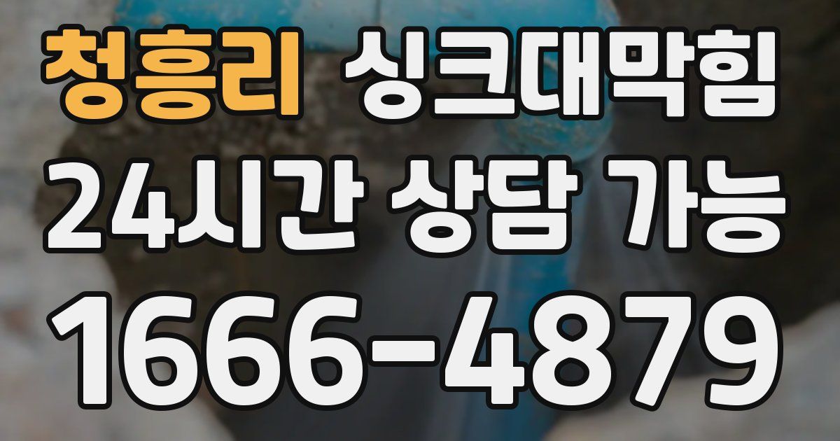 청흥리 싱크대 뚫기
