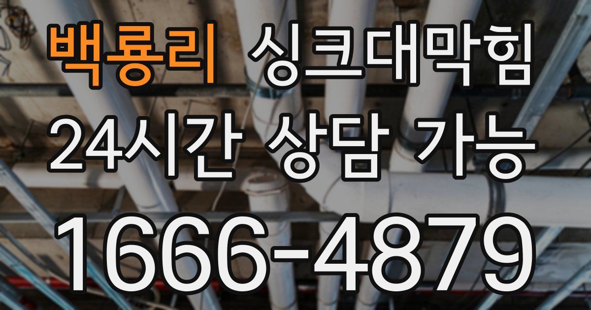 백룡리 싱크대 뚫기