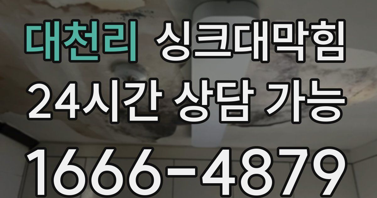 대천리 싱크대 뚫기