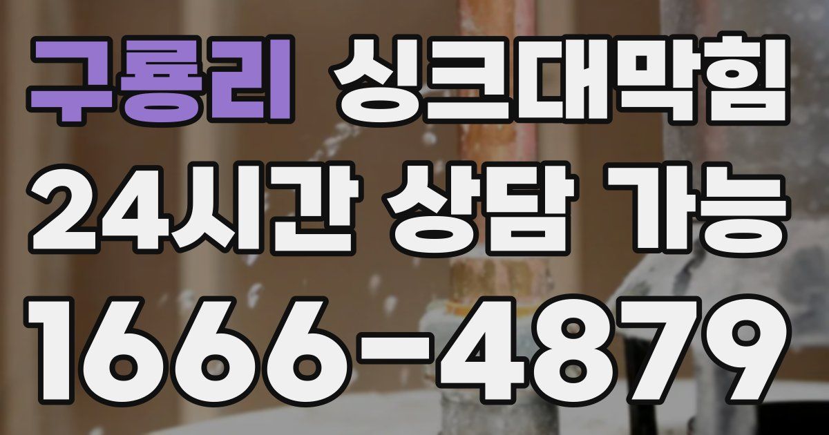 구룡리 싱크대 뚫기