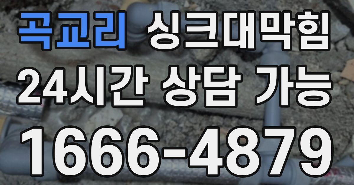 곡교리 싱크대 뚫기