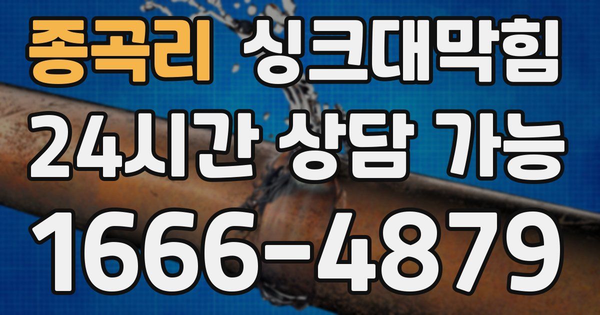 종곡리 싱크대 뚫기