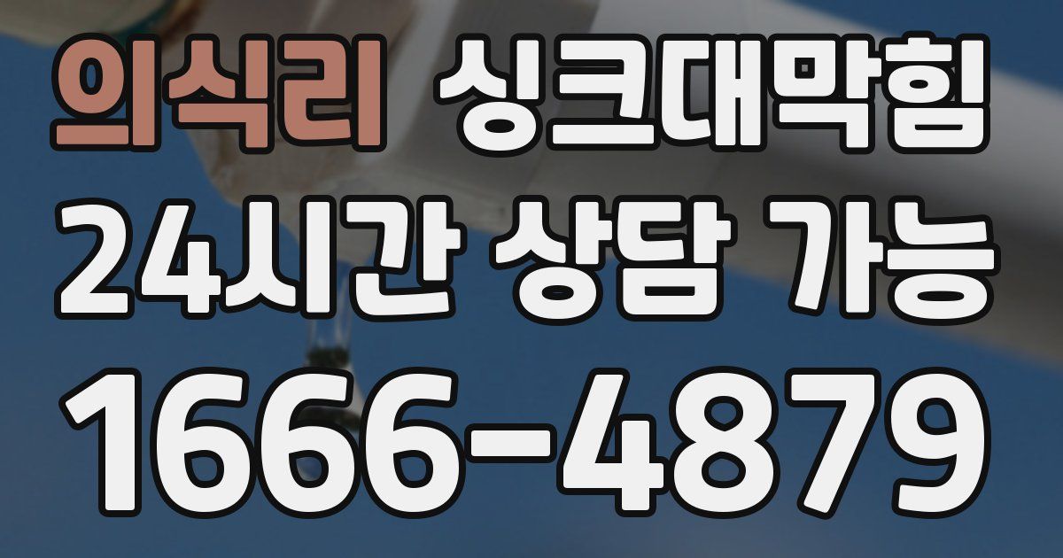 의식리 싱크대 뚫기