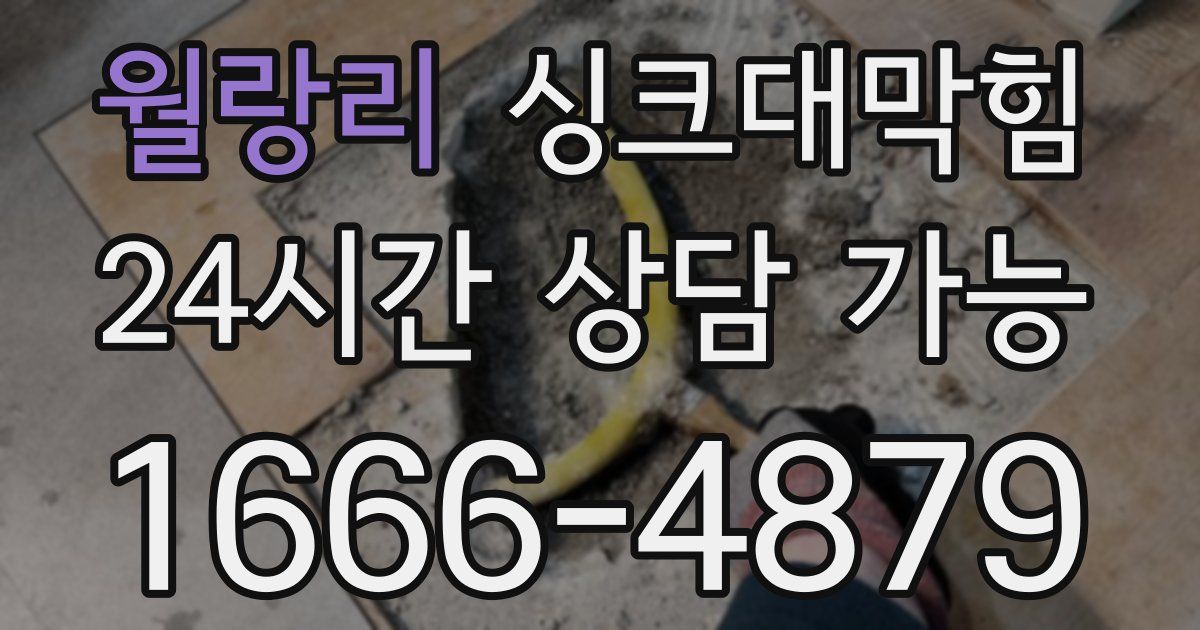 월랑리 싱크대 뚫기