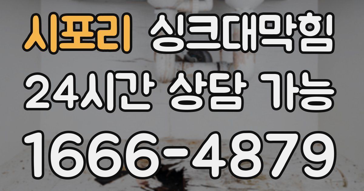 시포리 싱크대 뚫기