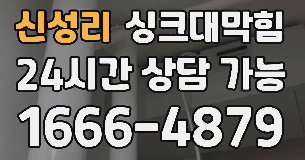 신성리 싱크대 뚫기