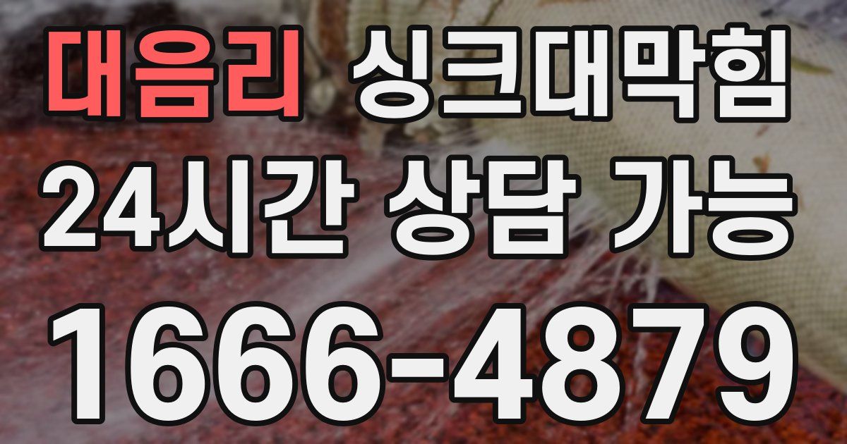 대음리 싱크대 뚫기