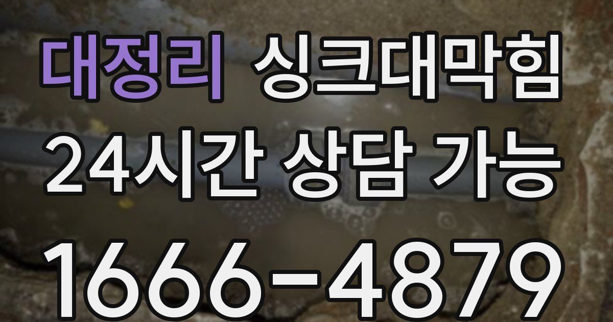 대정리 싱크대 뚫기