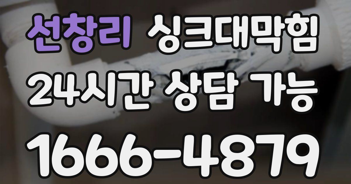 선창리 싱크대 뚫기