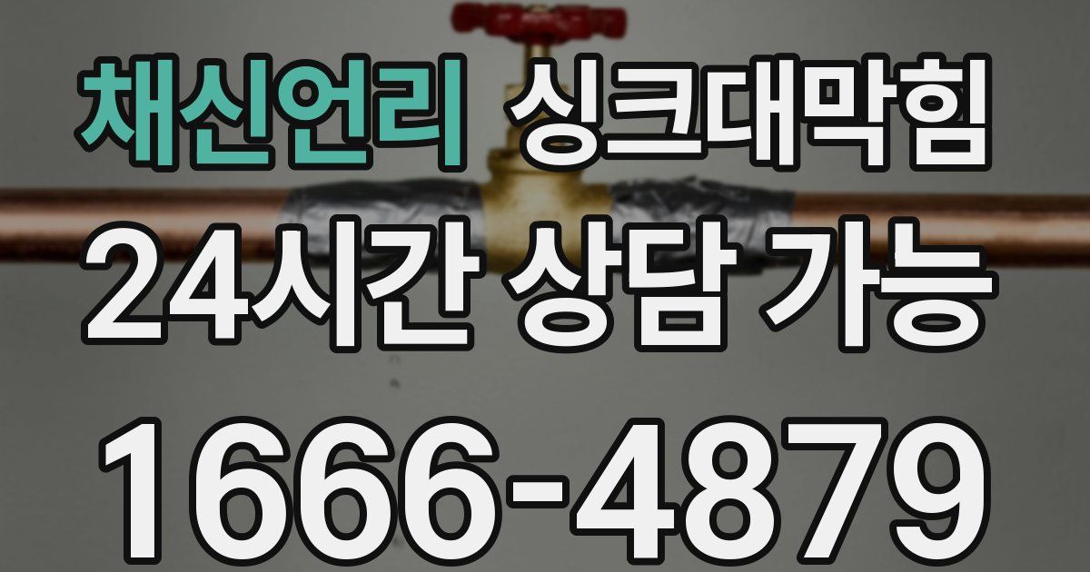 채신언리 싱크대 뚫기