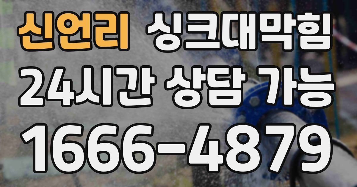 신언리 싱크대 뚫기
